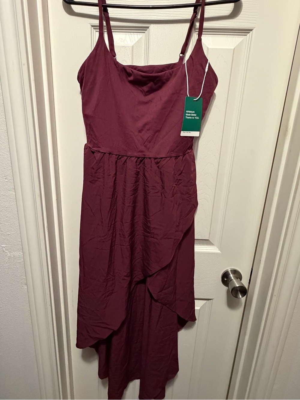 Halara Women’s Burgundy Sleeveless Draped Midi Dress NWT